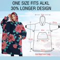 thumbnail image 4 of Oversized Wearable Blanket Hoodie,Pioneer Flower Floral Print Pattern Sherpa Blanket Hoodie with Super Pockets,Super Warm Fuzzy Pullover for Women & Men, 4 of 6