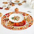 thumbnail image 4 of Pumpkin Maple Leaf Placemats, Vintage Fall Harvest Round Heat Insulated Placemats for Thanksgiving Party Catering Decorations, 4 of 6