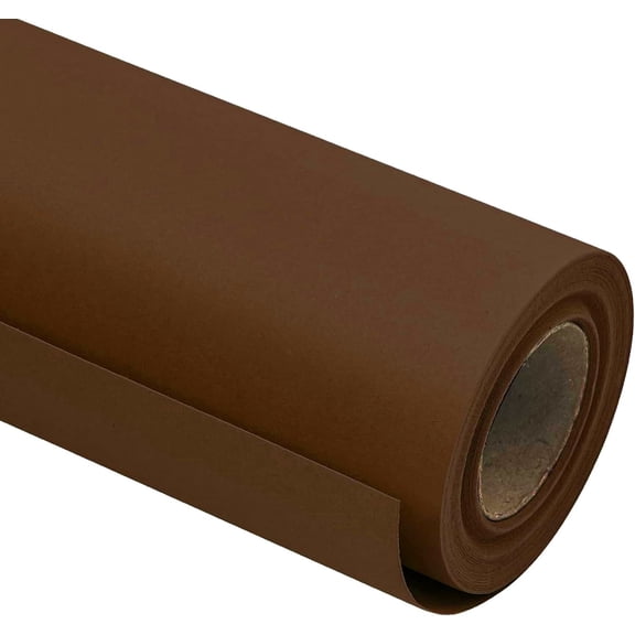 Chocolate Brown Kraft Wrapping Paper Roll, Recyclable Brown Art Gift Wrap Paper for Gift Wrapping, Table Covering, Kid Craft Supplies, Bouquet Flower, Bulletin Board, 17.5 in x 28 feet