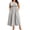 Gray, variant on Plus Size Maxi Dress, Solid Neck Smocked Bodice, Flowy Short Sleeve Casual With Pockets Blue L