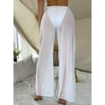 thumbnail image 5 of DondPO Swimsuit Coverup for Women Beach Cover Ups Mesh Ruffle Trim Cover Up Pants Beach Cover Up Beach Wrap Bikini Shiny Wraps Ruffle Pants Womens Swimsuits Beach Dresses White XL, 5 of 7