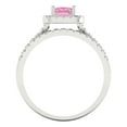 thumbnail image 4 of Clara Pucci 14K White Gold 1.72 Simulated Pink Diamond Engraveable Engagement Ring + Wedding Band Set, 4 of 7