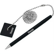 ICONEX Preventa Metal Tip Counter Pen Black - Black Barrel - Chrome Plated, Brass Tip - 1 Each
