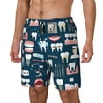 thumbnail image 2 of Uemuo Dental Pattern Mens Swim Trunks Quick Dry Board Shorts with Mesh Lining, Stretch Beach Shorts Quick Dry No-Chafing Board Shorts-Small, 2 of 9