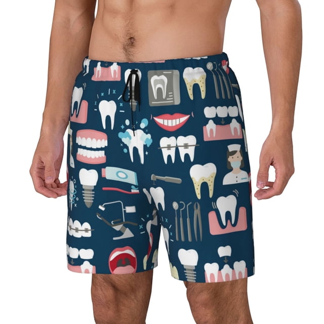 Balery Dental Bañador para hombre, shorts de playa de secado rápido con entrepierna y forro de compresión-3X-Large