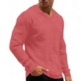 thumbnail image 3 of fatyb Men's Long Sleeve T Shirts Big and Tall V Neck Loose Tops Lightweight Casual Basic Tee for Men, 3 of 7