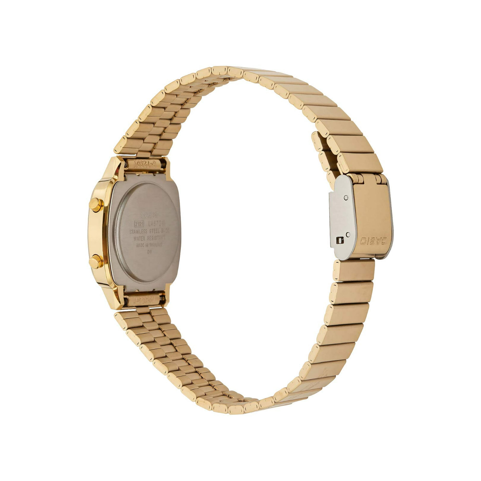 CASIO Women s LA670WGA 9 Gold Stainless Steel Quartz Watch with Digital Dial Walmart