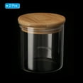 thumbnail image 3 of Uxcell 10 oz Glass Jar with Airtight Bamboo Lid Glass Kitchen Container Clear Food Storage Jar 2 Pack (7.8x7.8cm), 3 of 6