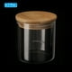 thumbnail image 3 of Tarro de vidrio Uxcell de 10 oz con tapa de bambú hermética, recipiente de cocina de vidrio, tarro de almacenamiento de alimentos claro, 2 paquetes (7.8x7.8cm), 3 of 6