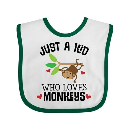 

Inktastic Monkey Lover Jungle Animal Gift Baby Boy or Baby Girl Bib