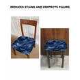 thumbnail image 6 of Navy Blue Marble Chair Seat Covers for Dining Room Stretch Chair Seat Covers Set of 4, Abstract Modern Golden Geometric Chair Seat Protector Cushion Slipcovers for Kitchen Restaurant Office, 6 of 6