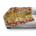 thumbnail image 3 of Tiki Bar Soft Flannel Fleece Throw Blanket, Retro Travel Cards Pattern Holiday in Hawaii Summer Season Vintage Print, Cozy Plush for Indoor and Outdoor Use, 50" x 70", Multicolor, by Ambesonne, 3 of 6