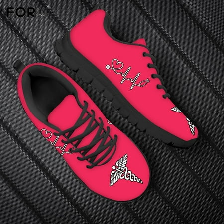 

Sneakers Men Green Black Gradient Nurse/Stethoscope Heartbeat Print Men Flats Sneaker Casual Male Lace Up Shoe Designer Shoes