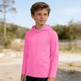 thumbnail image 2 of Y-Sunset Boys Hooded Long Sleeve Rash Guard Swim Shirt, Youth Kids UPF 50+ Fishing Shirt, Sun Protection Hiking Beach Hoodie 15-16 Years&Pink, 2 of 6