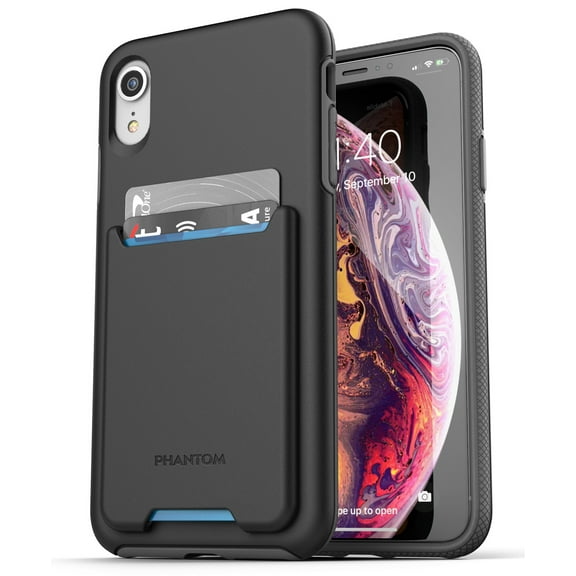 Encased iPhone XR Wallet Case, Ultra Slim Credit Card and ID Holder (Phantom Series) Thin Protective Grip Cover for