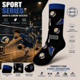 thumbnail image 5 of Mens Crew Socks Cotton Blend Long Tube Casual Athletic Style Knit Socks With Volleyball Pattern For Autumn Winter Daily Wear, 5 of 5