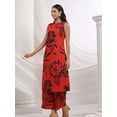 thumbnail image 2 of Red & Black Bold Floral Beaded Ethnic Kurta Pant Set, 2 of 5