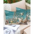thumbnail image 6 of Teal Beach Coastal Throw Pillow Cover 24 x 36 Inch Decorative Pillow Cover Summer Ocean Starfish Shell Conch Lumbar Pillowcase Seasonal Rectangle Cushion Case for Couch Sofa Bed Living Room, 6 of 7