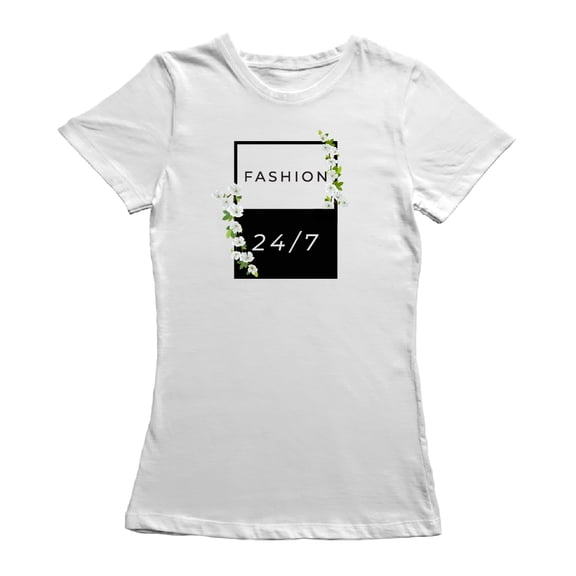 Fashion 24/7 Graphic Women White T-Shirt, Female Small