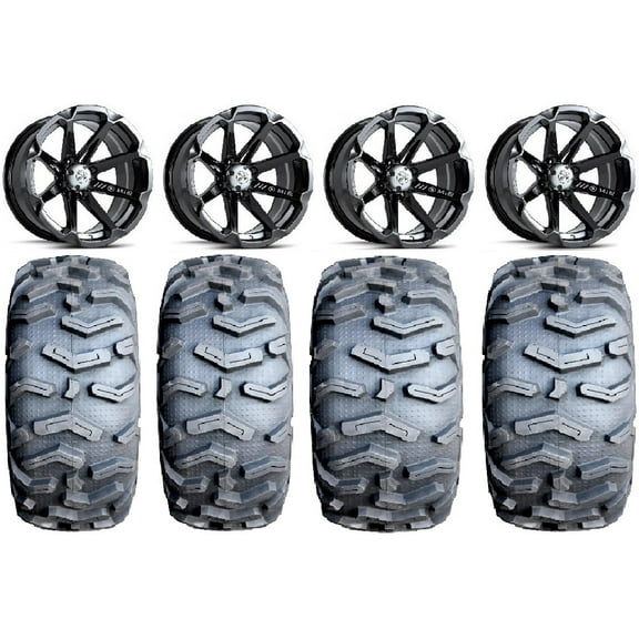 MSA Black Diesel 14" UTV Wheels 26" MotoForce Tires Kawasaki Teryx Mule
