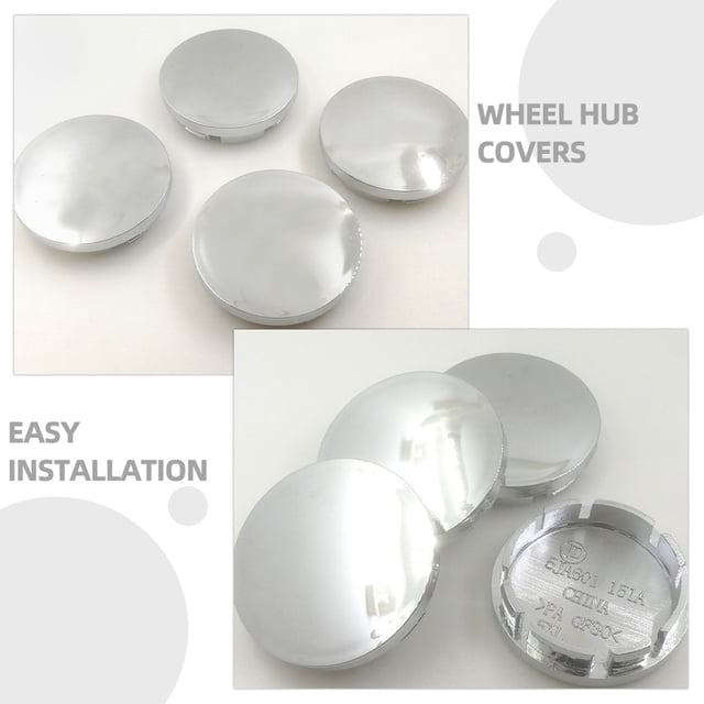 unbranded 4Ud Cubiertas Para Centro De En Plástico Color Plata Accesorio Resistente