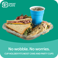 thumbnail image 5 of Wavelock180 GreatPlate Disposable Plate & Lid with Built-In Cup Holder, Serves as Cover, 10 Count, 5 of 5