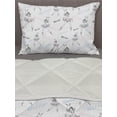 thumbnail image 3 of Ballerina Comforter & Sham Bedding Set, Ballet Inscription in Handwriting with Dancers Sketch, 3 pcs Duvet Set Microfiber Filling Quilt, 5 Sizes, White Multicolor, by Ambesonne, 3 of 4
