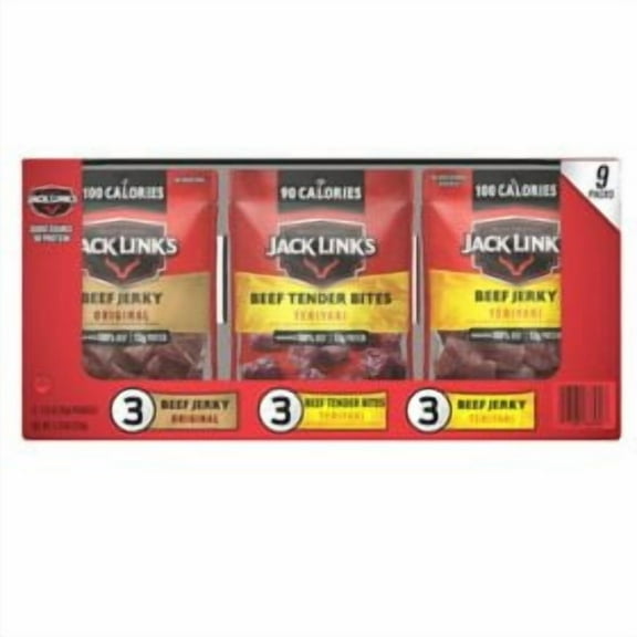 Jack Link's Variety Pack Beef Jerky, 1.25 oz., 9 count.pack of 2