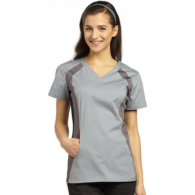 Allure by White Cross Women's V-Neck Side Panel Solid Scrub Top