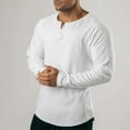thumbnail image 4 of Mens Casual Long Sleeve T-shirt Henley Grandad V Neck Button Solid Tee Shirt Top, 4 of 9