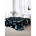 thumbnail image 6 of King Flat Sheet Only Farm Thanksgiving Blue Pumpkin Soft Microfiber Cooling Bedding Sheets Maple Leaves on Black Flat Bed Sheet for Hotel,Home Decor, 6 of 9