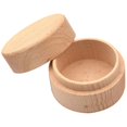 thumbnail image 1 of Beige Wooden Ring Box for Proposal Elegant Round Ring Case, 1 of 5