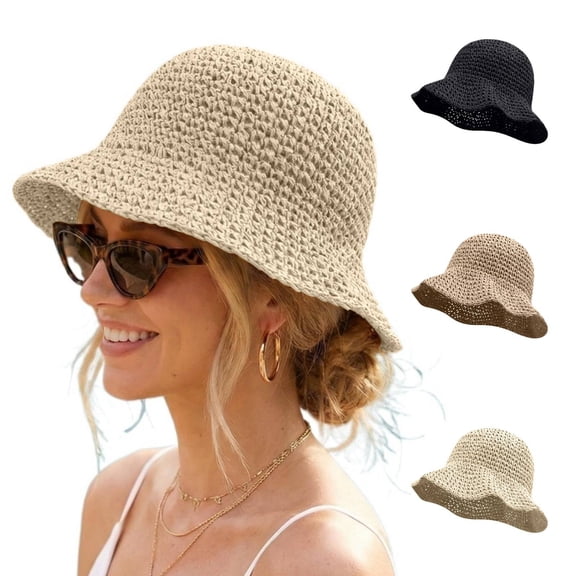 Women's Packable Floppy Wide Brim Bucket Hat Foldable Travel Vacation Sun Cap