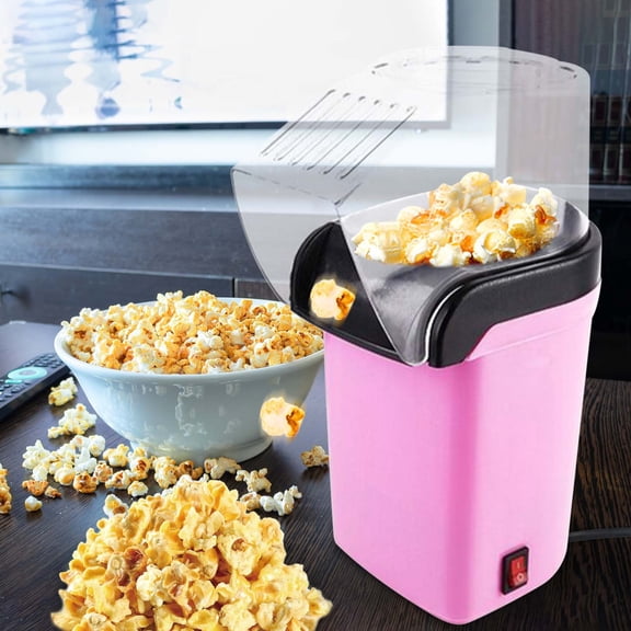 Hot Air Popcorn Popper,Healthy and Delicious Popcorn in Minutes,Fast and Easy-to-Use,Perfect for Movie Nights(Pink-US)