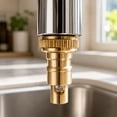 thumbnail image 4 of Automatic Water Stop Faucet Adapter, 1.5X1 in Water Hose Quick Connect Fittings, Solid Brass Hose Connectors Quick Connect, Gold Garden Hose Adapter, Household Washing Machine, 4 of 5
