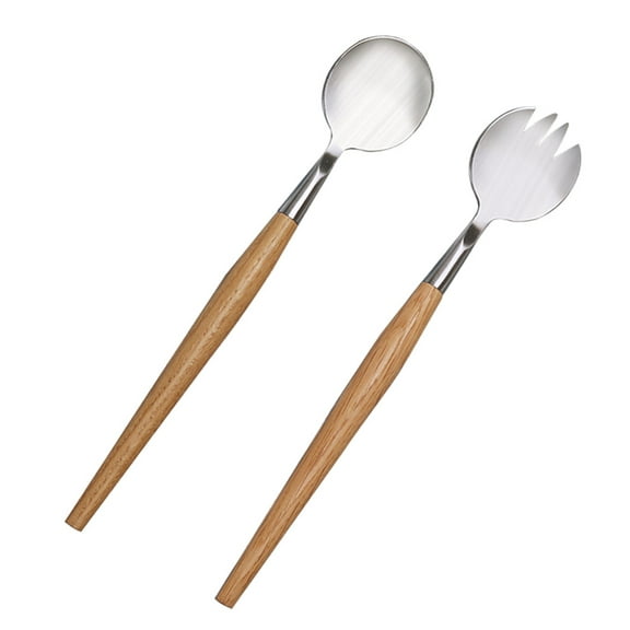 Worgeous 2 Pcs Salad Fork Spoon Set Server and Reusable Cutlery Serving Utensils