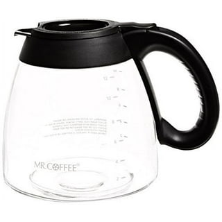 ALLCUP 12-CUP Glass Replacement Coffee Carafe Compatible with Mr. Coffee,  Black & Decker, Cuisinart and More, Black Close Handle 