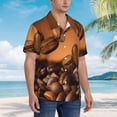 thumbnail image 2 of Cauagu Coffee Beans Print Hawaiian Shirt for Men,Casual Short Sleeve Button Down Shirts Summer Beach Men's Regular-Fit Short-Sleeve Print Shirt -Small, 2 of 6