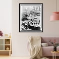 thumbnail image 3 of Historic Framed Print, [Dwight David Eisenhower in a car at head of a parade going up Broadway, waves to crowd].World Telegram photo by Dick DeMarsico., 17-7/8" x 21-7/8", 3 of 9