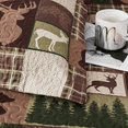 thumbnail image 6 of Green Essen Rustic Quilt Sets King Size Moose Bear Bedding Reversible Microfiber Bedspread Plaid Coverlet Cabin Decor, 6 of 7