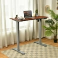thumbnail image 2 of Topbuy Electric Height Adjustable Mobile Standing Desk Home Office Stand Up Computer Workstation Teak, 2 of 10