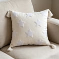 thumbnail image 6 of 4th of July Patriotic Striped Pillow, Cream Corner Tassels Velvet Design, Soft Cushion for Sofa Bed Patio Living Room, 6 of 6
