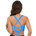 thumbnail image 4 of GEWSEY Women Underwire Full Coverage Bikini Top Only Criss Cross Push Up Swim Crop Top Tie Back Bathing Suit （Sky Blue, M）, 4 of 9
