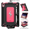 thumbnail image 5 of Allytechgroup Heavy Duty Shockproof Case for Apple iPad A16 11th Generation 11" 2025 & iPad 10th Generation 10.9" 2022, Tablet Case with Kickstand, Pencil Holder, Strap Kids Friendly Cover,Blackrose, 5 of 8
