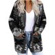 thumbnail image 2 of Chaquetas y abrigos casuales de manga larga sin capucha para mujer, con estampado étnico, cuello en V, manga larga, con capucha, abrigos casuales finos, top de poliéster para mujer, 2 of 6