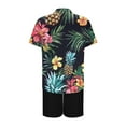 thumbnail image 4 of GERsome Men's Hawaiian 2 Piece Outfits Short Sleeve Floral Shirts and Shorts Summer Beach Vacation Matching Set S-3XL, 4 of 5