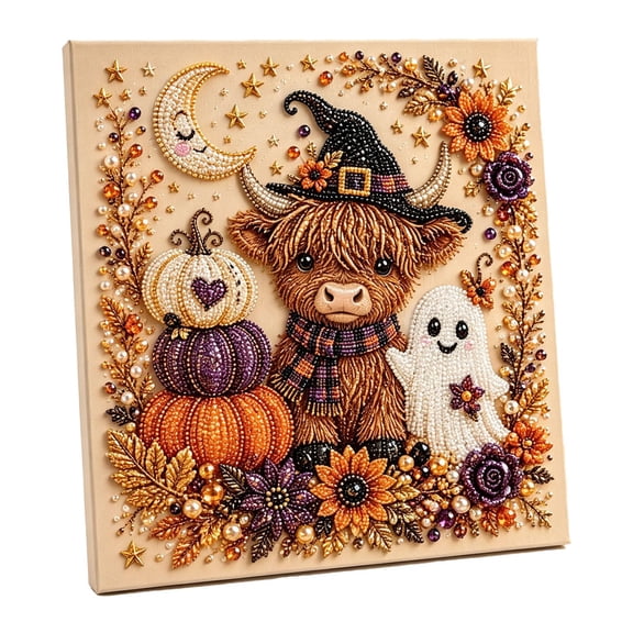 Halloween Ghost Pearl Art DIY Kit, Spooky Cute 3D Diamond Painting Crafts for Adults, Halloween Pearl Art DIY Kit, Beginner DIY Seasonal Party Gift