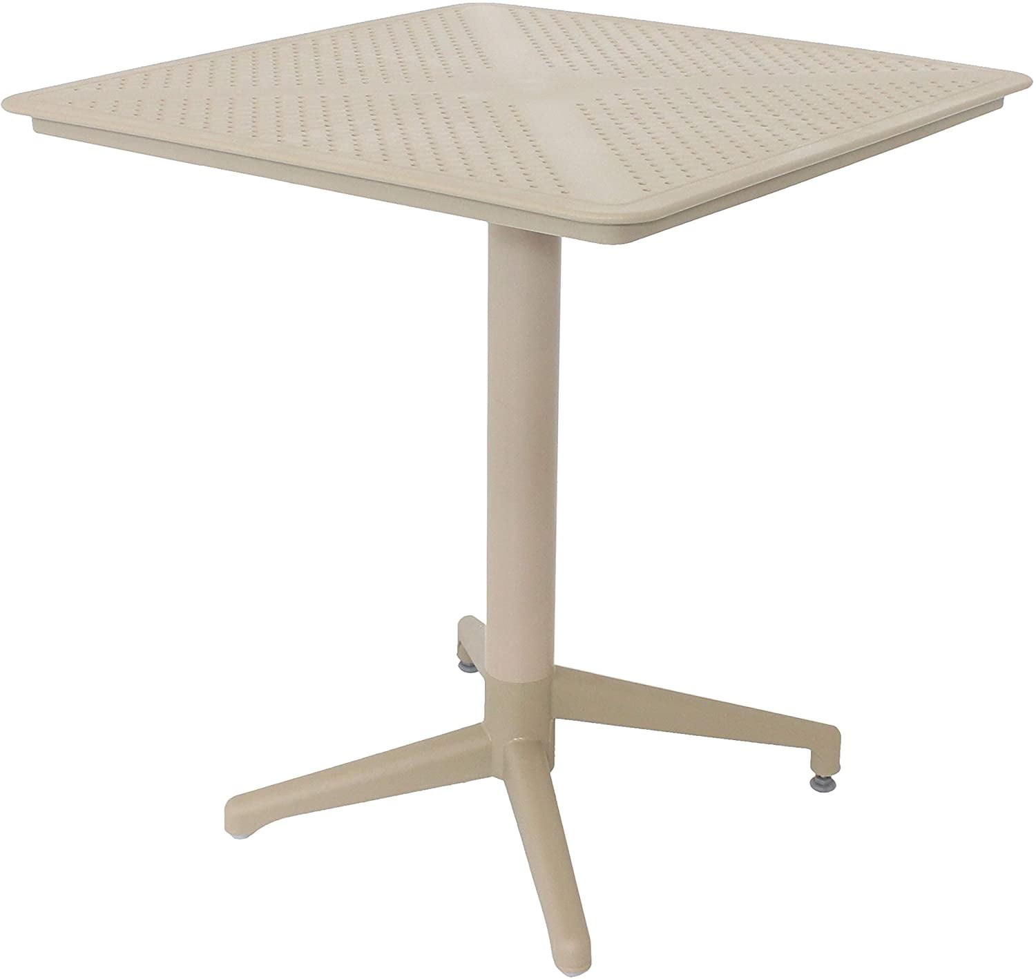 Sunnydaze AllWeather Square Plastic Patio Dining Table Foldable Design Commercial Grade