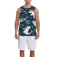 thumbnail image 4 of Easygdp Friendly Smiling Sharks Men's Mesh Basketball Jersey Quick Drying Sleeveless Shirts Fitted Muscle Tank Tops Sport Round Neck T-Shirt - 3X-Large, 4 of 9