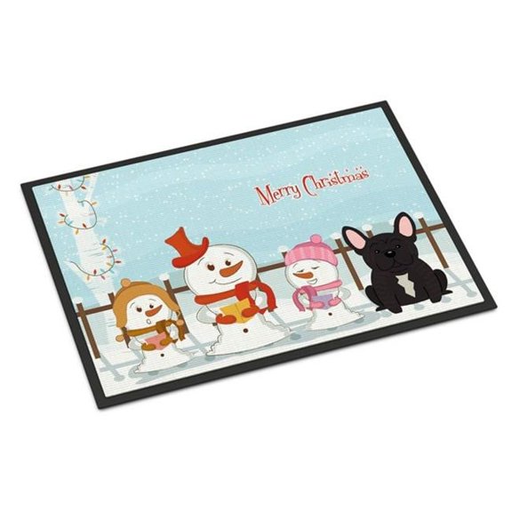 Carolines Treasures  Merry Christmas Carolers French Bulldog Brindle Indoor or Outdoor Mat, 18 x 0.25 x 27 in.